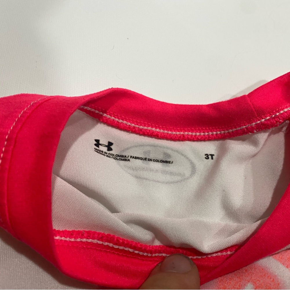 2/$15- under armor- it’s a girls world. Garanimals- dark pink long sleeve 3T - Picture 3 of 4